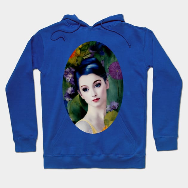 Elegant Vintage Style Collage Portrait of Beautiful Woman Hoodie by Sandy Richter Art & Designs